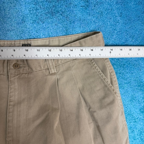 Vintage 90s Y2K GAP Relaxed Fit Mens Chinos Tan Pleated Cuffed Pants 34X34.5 - Picture 4 of 15